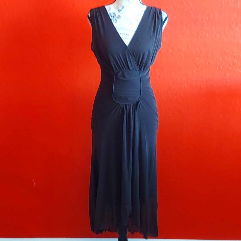 MAX Edition Sheer, Hi-Lo, Brown Tank Dress, Medium